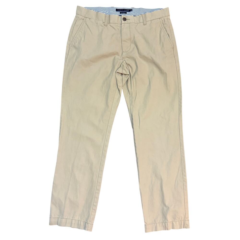 Tommy Hilfiger Men's "Tailored Fit" Khaki Dress Pants Career Uniform 34X30